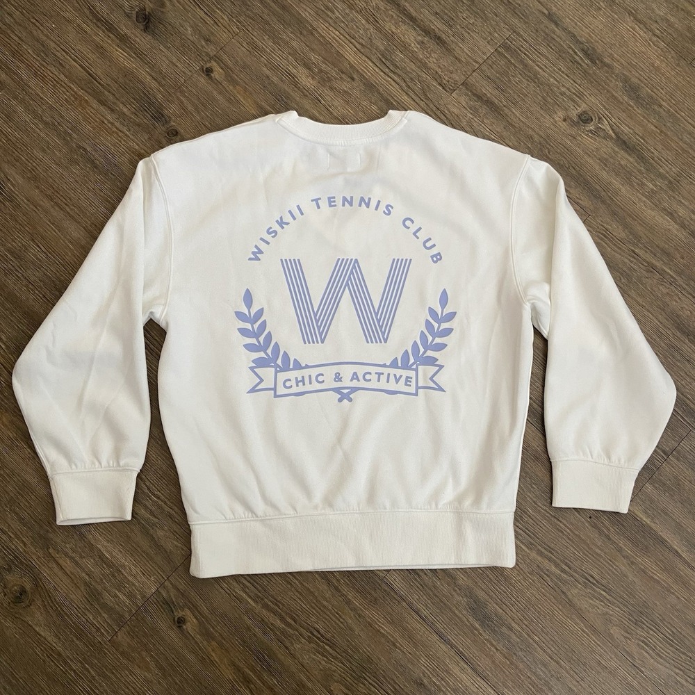 WISKII WHITE CASUAL V-NECK SWEATSHIRT SIZE SMALL/ MEDIUM - Picture 6 of 6